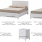 SELENE RUBBERWOOD 4 PIECE BEDROOM SUITE: 2-DRAWER QUEEN BED 2 BEDSIDE TABLES TALLBOY