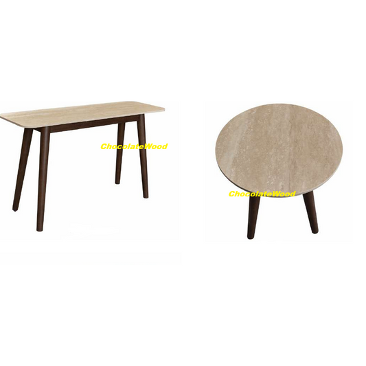 SEVERIN SOLID & VENEER MALAYSIAN HARDWOOD ROUND DINING TABLE  DIA.120CM