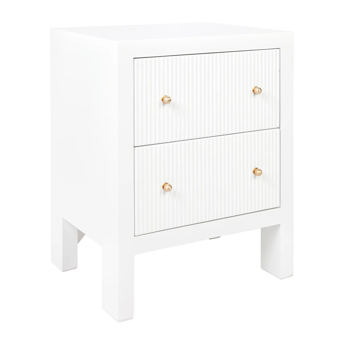 JAYLA SMALL WHITE  2-DRAWER BEDSIDE TABLE