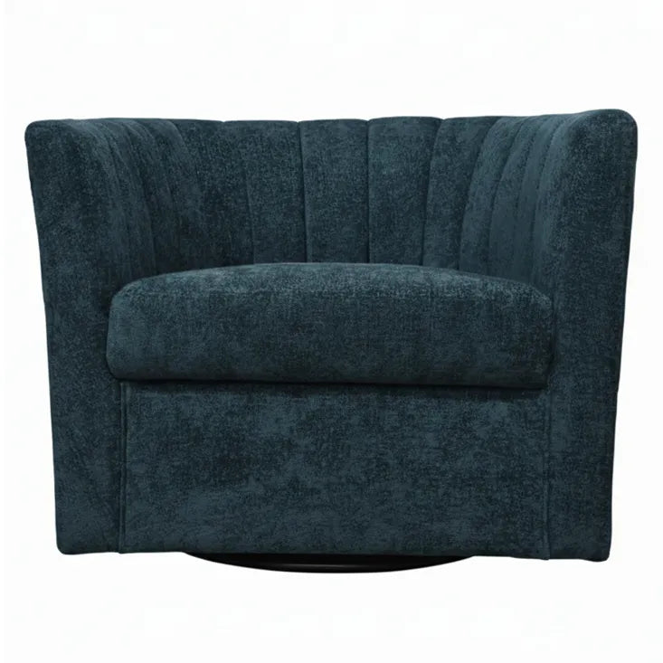 WINTHROP SWIVEL ARMCHAIR CHAIR/OCCASIONAL TEAL CHENILLE