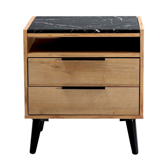 THELO 2-DRAWER BEDSIDE TABLE MANGO OAK