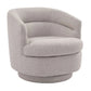 BRYNN BOUCLE SWIVEL ARMCHAIR WARM GREY