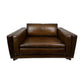 AMBROSE GENUINE TOP GRAIN LEATHER 1.5 SEATER SOFA  LOUNGE CHAIR LATTE COLOUR