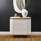 DENEUVE 3 DRAWER CHEST OF DRAWERS WHITE WITH CARRARA MARBLE TOP