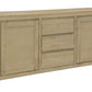 RIPLEY SOLID ACACIA TIMBER 2-DOOR 3-DRAWER BUFFET SIDEBOARD BRUSHED SMOKE