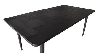 MEDRANO OAK DINING TABLE SANDBLASTED BLACK 180CM