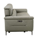 TARQUIN GREY LEATHER 3-SEATER DUAL MOTOR ELECTRIC RECLINER SOFA W/POWERED HEADREST