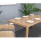CAPELL 1800 7-PIECE OUTDOOR DINING SUITE TEAK LOOK WICKER ON ALUMINIUM FRAME/CHARCOAL CUSHIONS