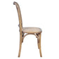 DUMAS SOLID OAK & RATTAN ARCHED BACK DINING CHAIR NATURAL