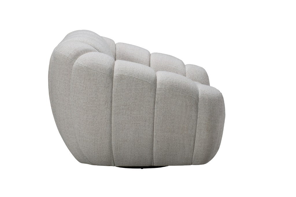 BRIELLE FABRIC ARMCHAIR 1 SINGLE SOFA WITH 360 DEGREE SWIVEL BEIGE