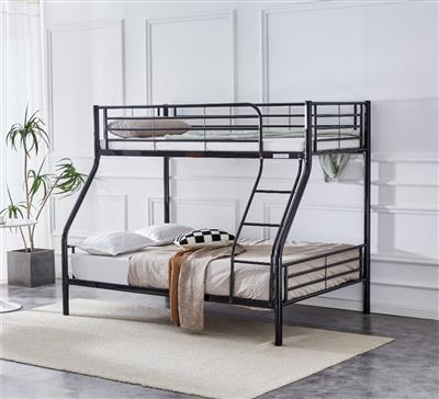 CURZON  BLACK SINGLE OVER DOUBLE  BUNK BEDS