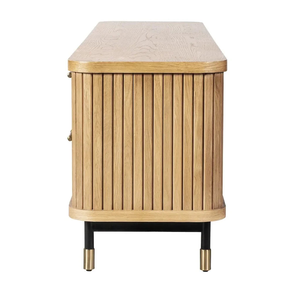 PEMBROKE OAK TIMBER 4-DRAWER TV UNIT ETU NATURAL 200CM