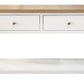 CHRISTA HAMPTON SOLID ACACIA 2-DRAWER CONSOLE TABLE HALL TABLE LIGHT OAK/WHITE