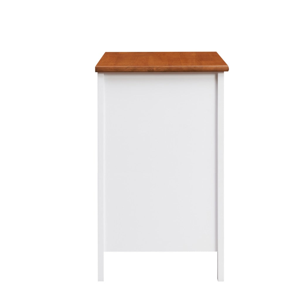 ASTLEY HAMPTONS LOOK 4-DRAWER TALLBOY 4-DRAWER CHEST OF DRAWERS WHITE /MID BROWN