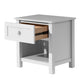 BAYLIN RUBBERWOOD 1-DRAWER  1-SHELF BEDSIDE TABLE WHITE