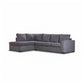 MARIGNY FABRIC 3-SEATER SOFA BED WITH LHF CHAISE DARK GREY (2 PIECES) - MyChocolateWood
