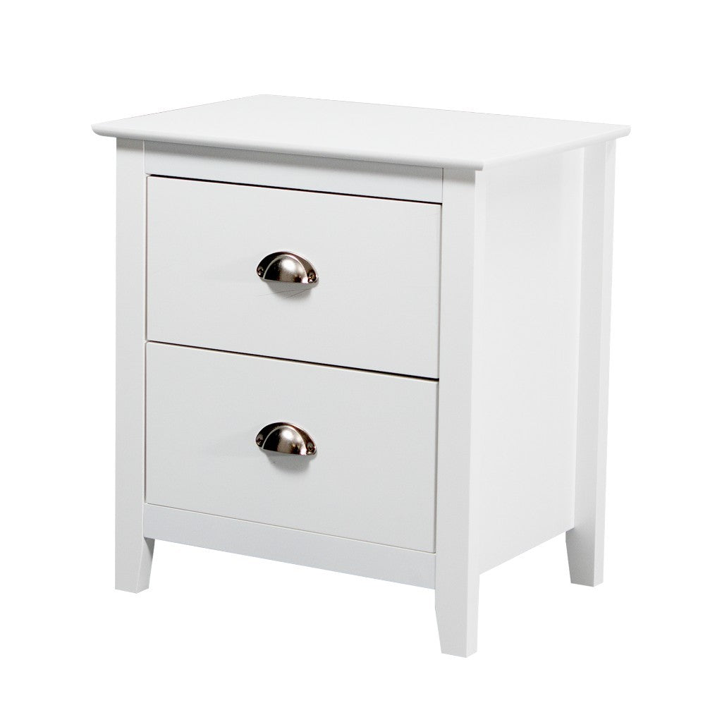 BELLE 2-DRAWER BEDSIDE TABLE WHITE
