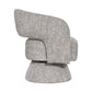 LESTER FABRIC ACCENT ARMCHAIR 360 DEGREE SWIVEL ALMOND