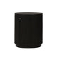 SABRAN MAHOGANY ROUND 3-DRAWER BEDSIDE TABLE NIGHTSTAND GREY OAK