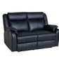 BARRON GENUINE MURANO LEATHER 2-SEATER  RECLINER SOFA W/USB PORT BLACK