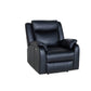 BARRON GENUINE MURANO LEATHER 1-SEATER  SINGLE RECLINER ARMCHAIR W/USB PORT BLACK