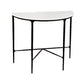 SOREN MARBLE DEMILUNE TABLE/ACCENT TABLE - BLACK FRAME 90CM