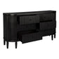 DIANNA MARBLE ART DECO 6 DRAWER CHEST OF DRAWERS ACCENT CHEST BLACK