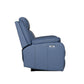 BARRON GENUINE MURANO LEATHER 1-SEATER  SINGLE RECLINER ARMCHAIR W/USB PORT BLUE