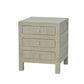 SWANN MAHOGANY FRAME RAFFIA 3 DRAWER BEDSIDE TABLE NIGHTSTAND END TABLE