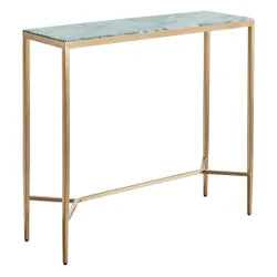 MELINA CONSOLE TABLE/HALL TABLE DUSTYJADE MARBLE/GOLD STAINLESS STEEL