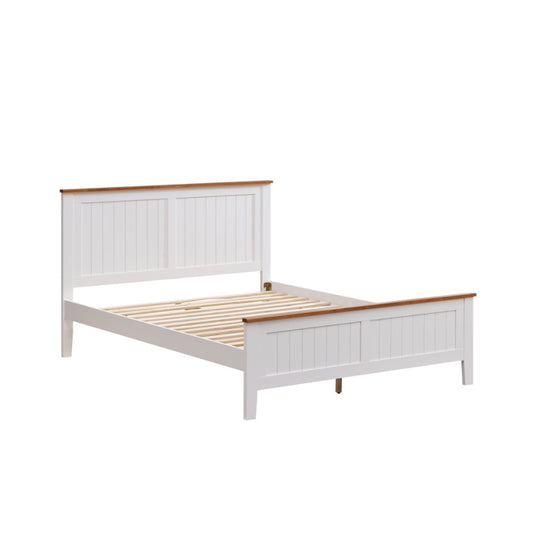 ASTLEY HAMPTONS LOOK DOUBLE BED WHITE/MID BROWN