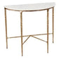 SOREN MARBLE DEMILUNE TABLE/ACCENT TABLE - BRASS FRAME 90CM