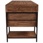 BASIL RECLAIMED OAK & IRON TWIN PEDESTAL DESK. HOME OFFICE DESK BROWN