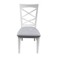 LUGANO HAMPTONS STYLE ACACIA 7 PIECE DINING SET DINING TABLE 180CM + 6 FABRIC SEAT DINING CHAIRS