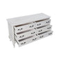 CLARENCE VINTAGE HAND CARVED OAK & VENEER 6 DRAWER DRESSER LIGHTLY DISTRESSED WHITE
