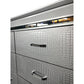 ELARA  RUBBERWOOD 9-DRAWER DRESSER CHEST OF 9 DRAWERS SILVER