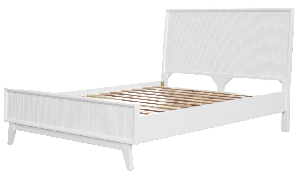 ELIJAH ACACIA WOOD QUEEN BED IN WHITE