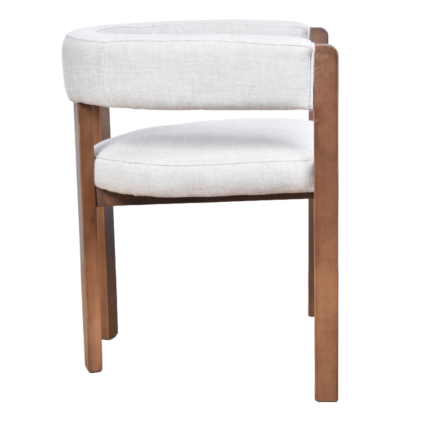 FELICE DOVE GREY LINEN FABRIC DINING CHAIR WITH MARON LEGS