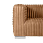 BUFFY 3-SEATER SOFA TOP GRAIN COW LEATHER  LIGHT BROWN