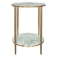 MELINA ROUND SIDE TABLE/BEDSIDE TABLE DUSTYJADE MARBLE/GOLD STAINLESS STEEL