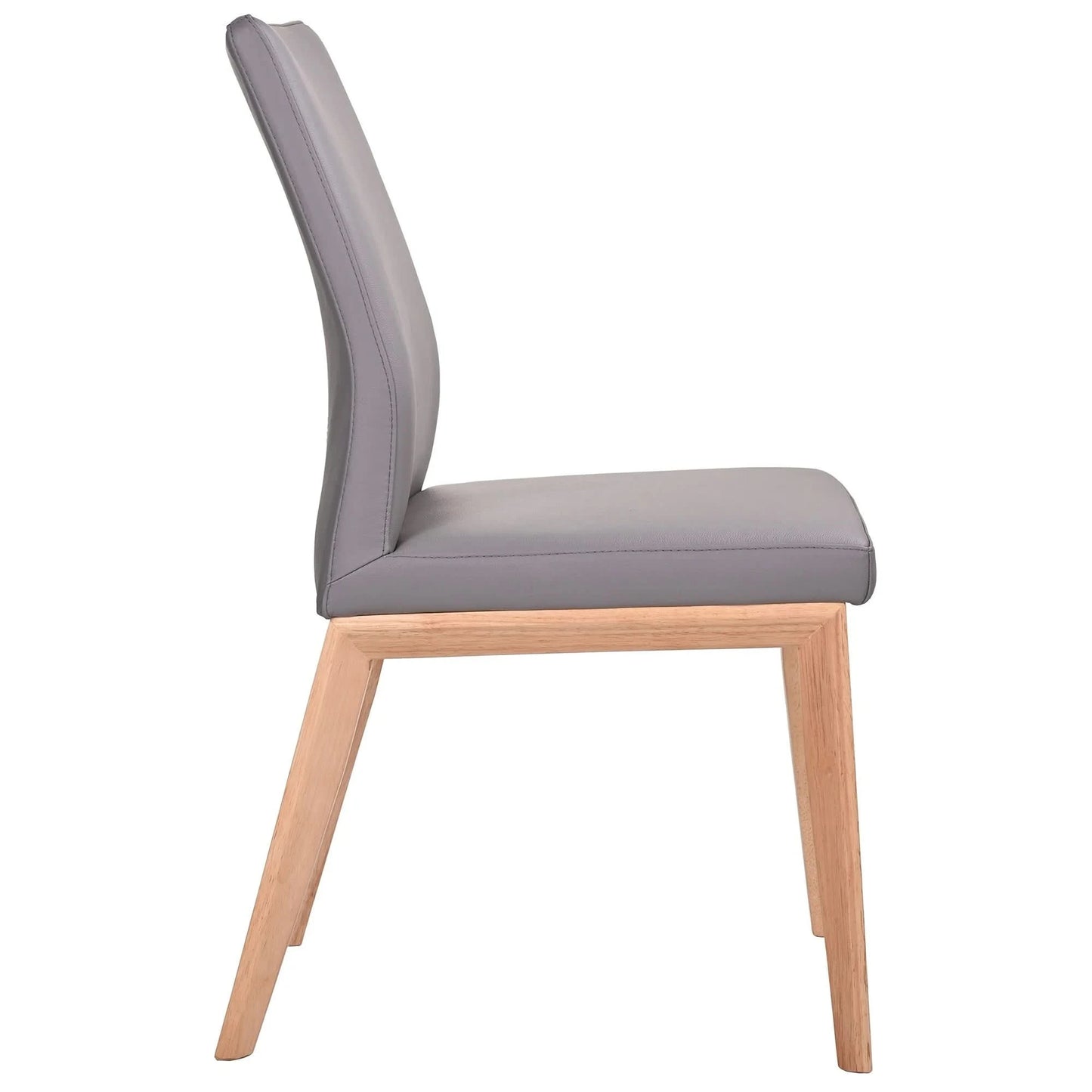 OAKLEY LEATHER DINING CHAIR MID-GRAY/NATURAL