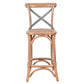 MALMO CROSS BACK OAK BAR STOOL WITH GREY METAL STRAPS