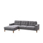 HARDIN FABRIC 2-SEATER SOFA LOUNGE WITH LHF CHAISE GREY - MyChocolateWood