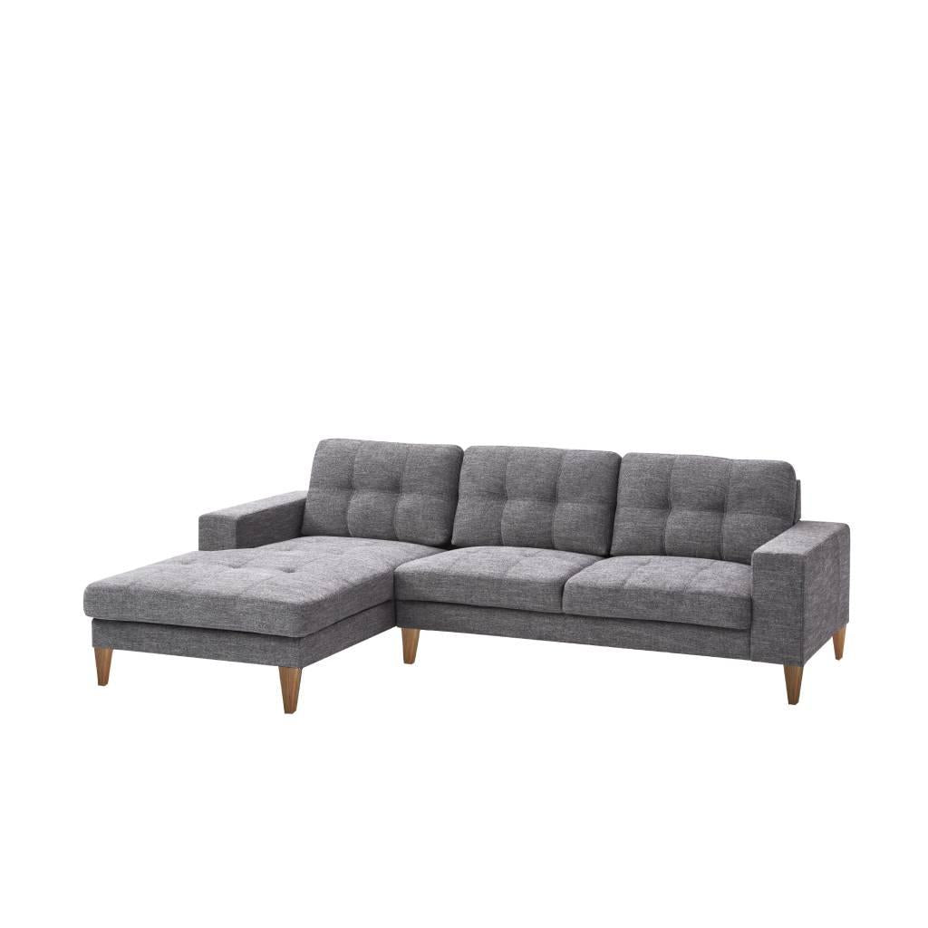 HARDIN FABRIC 2-SEATER SOFA LOUNGE WITH LHF CHAISE GREY - MyChocolateWood