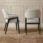 IRVINE FABRIC DINING CHAIR BLACK FRAME/ IVORY UPHOLSTERY