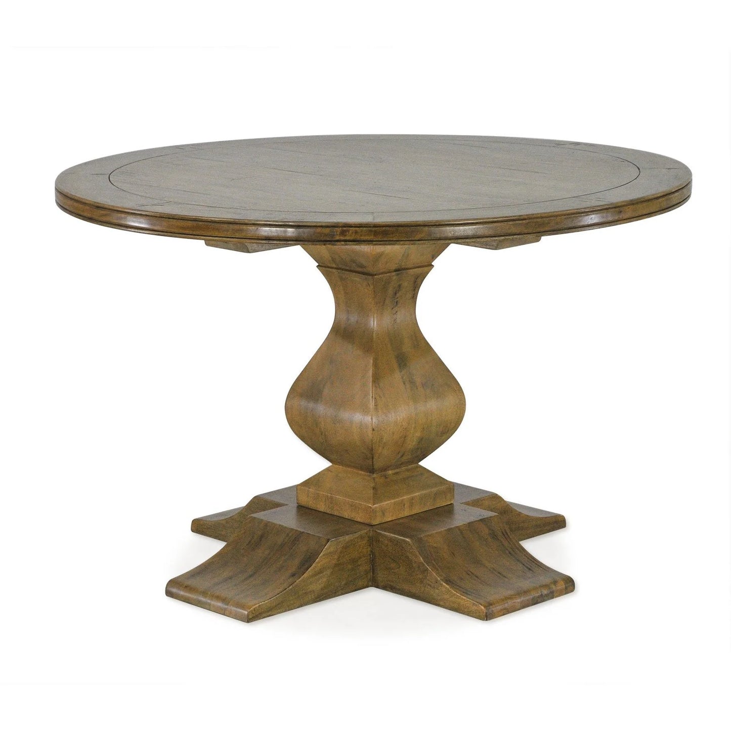 KENDALL SOLID MANGO WOOD ROUND DINING TABLE RUSTIC MEDIUM BOSQUET 152CM