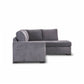 MARIGNY FABRIC 3-SEATER SOFA BED WITH RHF CHAISE DARK GREY (2 PIECES) - MyChocolateWood