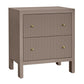 JAYLA LARGE TAUPE 2-DRAWER LARGE BEDSIDE TABLE