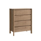 AKSEL MESSMATE TIMBER 4-DRAWER TALLBOY/CHEST OF DRAWERS LIGHT SMOKE