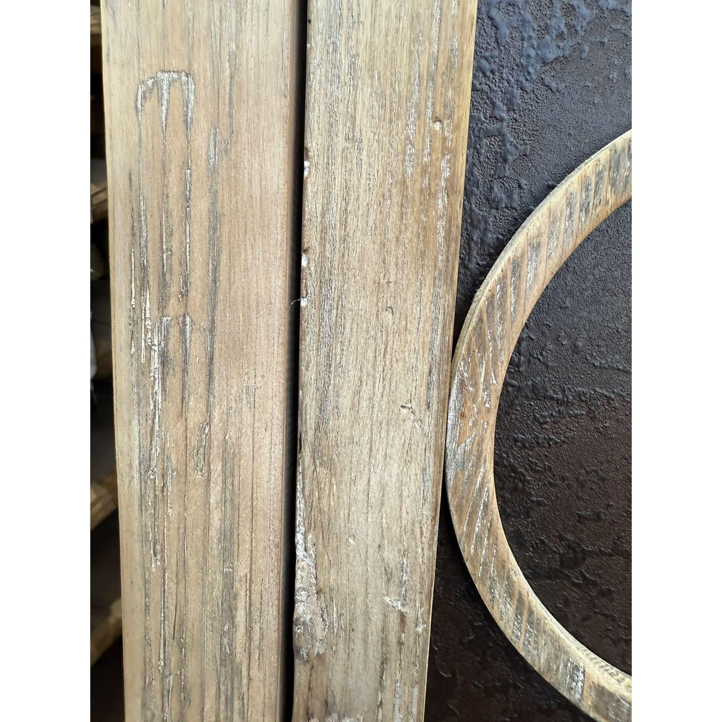 REINA GREYWASHED RECYCLED TIMBER/HERITAGE METAL 3-DOOR BUFFET/SIDEBOARD